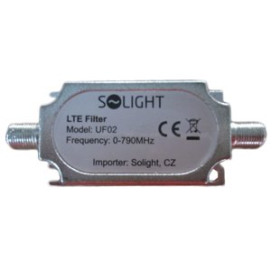 SOLIGHT UF02 pásmový LTE filtr, rozsah 0-790MHz, max. 60. kanál DvB-T